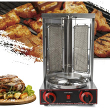 Automatic Rotating Gas Doner Kebab Machine Chicken Shawarma Grill Machine Commercial 2 Gas Burner Doner Kebab Grill